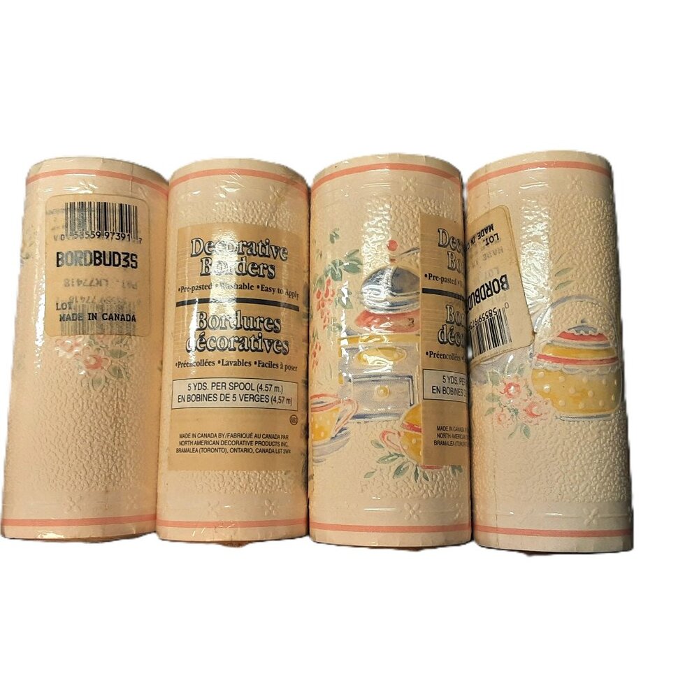 Set of 4 Vintage Decorative Borders Kitchen Wallpaper Trim Kitch Cottagecore